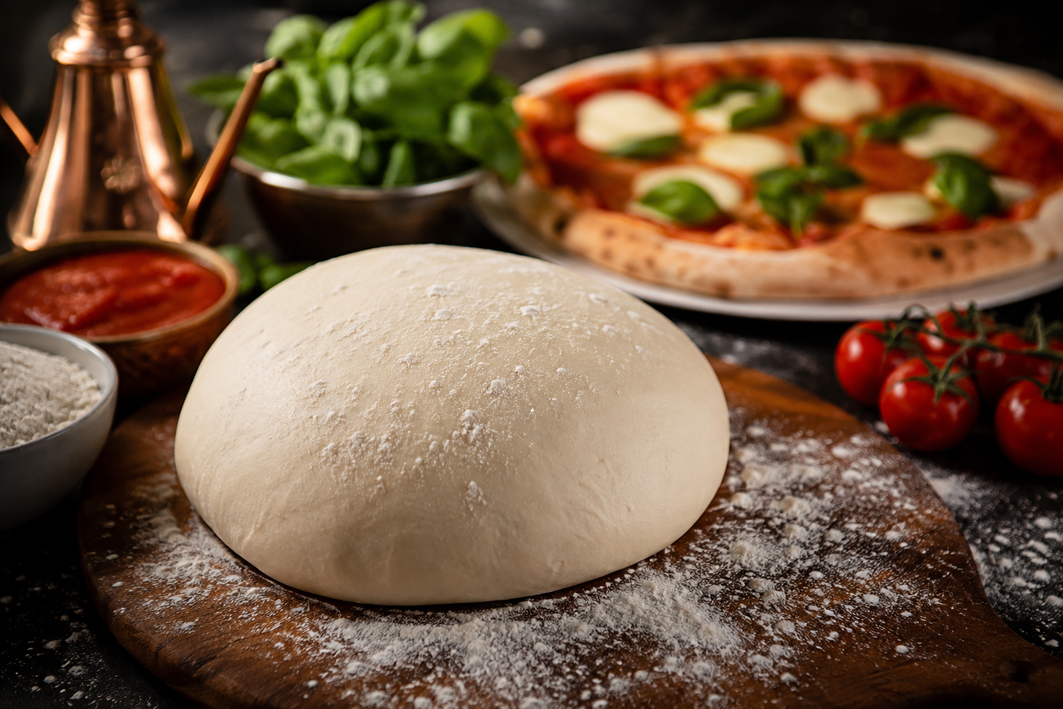Massa de pizza profissional feita com Gordura Vegetal de Palma Tauá Food, ideal para pizzarias